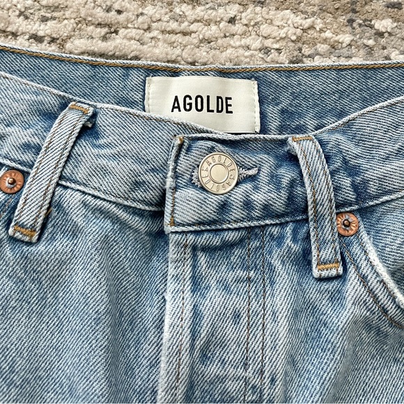 AGOLDE Dame High Waist Mid Length Relaxed Baggy Denim Shorts Size 25 - Picture 4 of 10